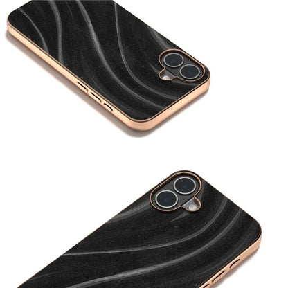 For iPhone 16 Plus Case Electroplating Phone Cover Milky Way Pattern PU+TPU Protective Case