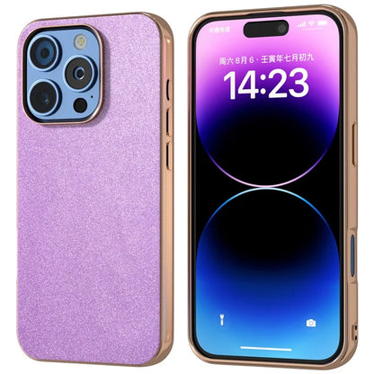 For iPhone 16 Pro Max Case Electroplating Phone Cover Glitter Surface Design PU+TPU Protective Case