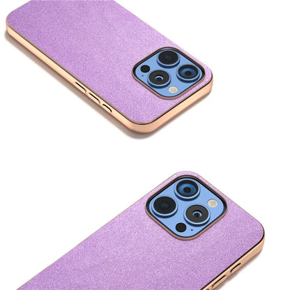 For iPhone 16 Pro Max Case Electroplating Phone Cover Glitter Surface Design PU+TPU Protective Case