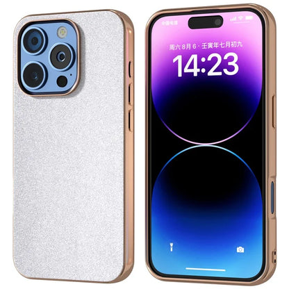 For iPhone 16 Pro Max Case Electroplating Phone Cover Glitter Surface Design PU+TPU Protective Case