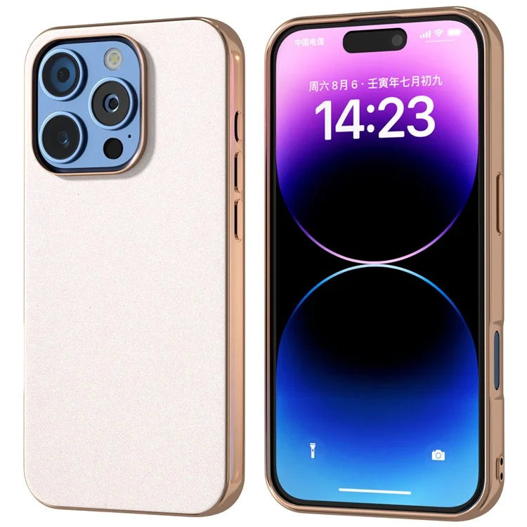 For iPhone 16 Pro Max Case Electroplating Phone Cover Glitter Surface Design PU+TPU Protective Case
