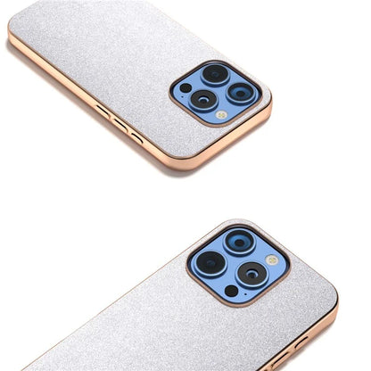 For iPhone 16 Pro Case Electroplating Phone Cover Glitter Surface Design PU+TPU Protective Case