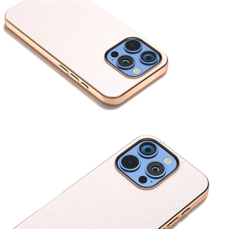 For iPhone 16 Pro Case Electroplating Phone Cover Glitter Surface Design PU+TPU Protective Case