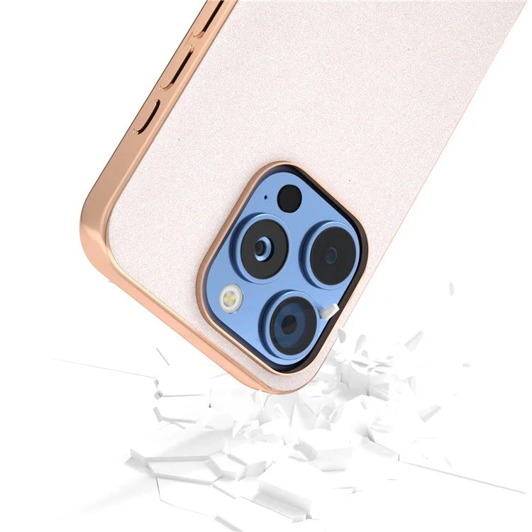 For iPhone 16 Pro Case Electroplating Phone Cover Glitter Surface Design PU+TPU Protective Case