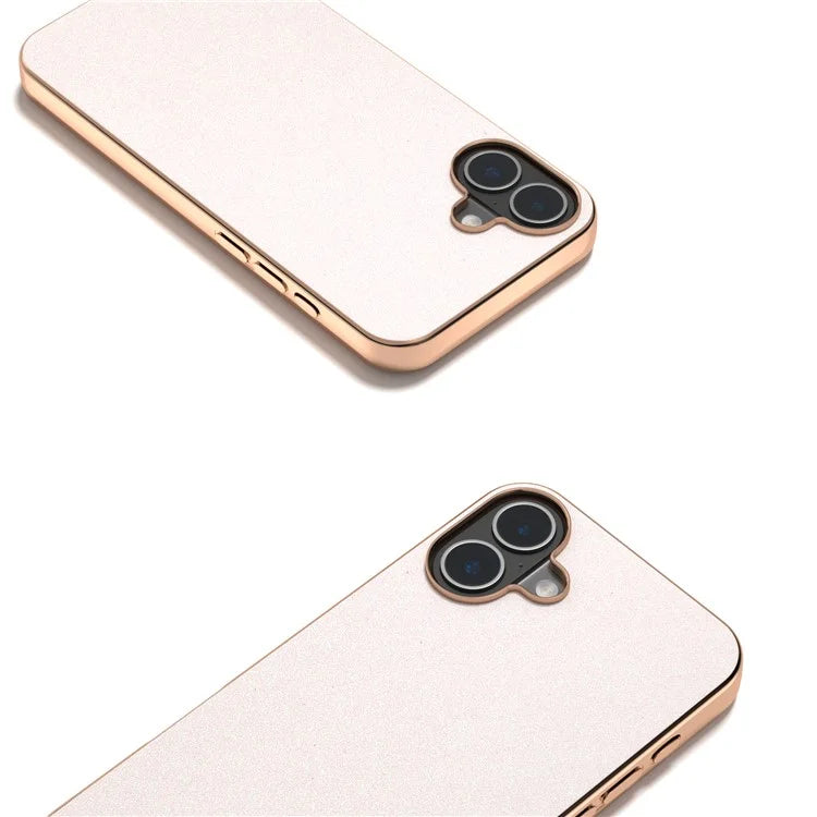 For iPhone 16 Plus Case Electroplating Phone Cover Glitter Surface Design PU+TPU Protective Case