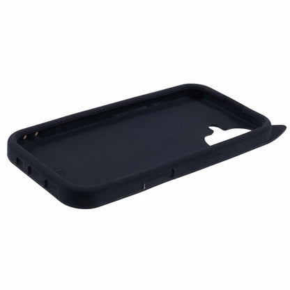 For iPhone 16 Silicone Case 3D Moustache Cat Protective Phone Cover