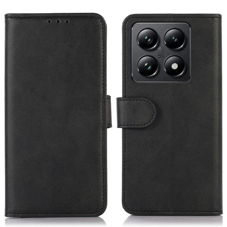 For Xiaomi 14T Pro Case Cowhide Texture Leather Wallet Phone Cover with Stand