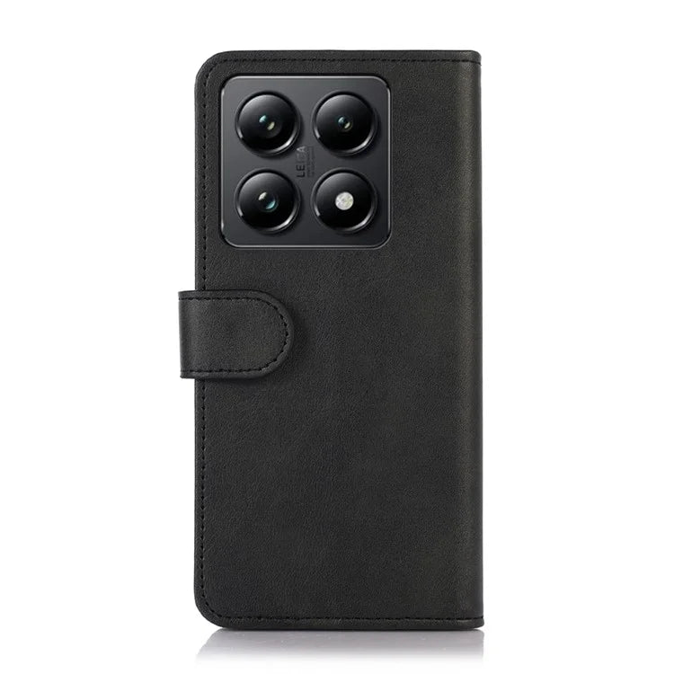 For Xiaomi 14T Pro Case Cowhide Texture Leather Wallet Phone Cover with Stand