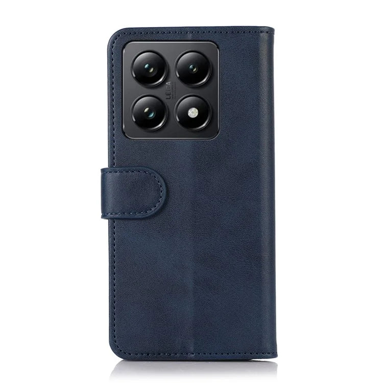 For Xiaomi 14T Case Cowhide Texture Leather Wallet Phone Cover with Stand