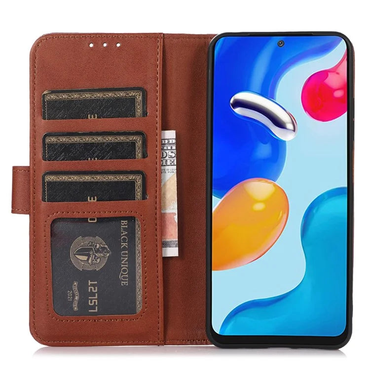For Xiaomi 14T Case Cowhide Texture Leather Wallet Phone Cover with Stand