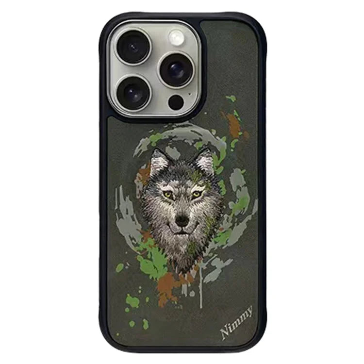 NIMMY For iPhone 16 Pro Case Embroidery Pattern Anti-Scratch Phone Cover