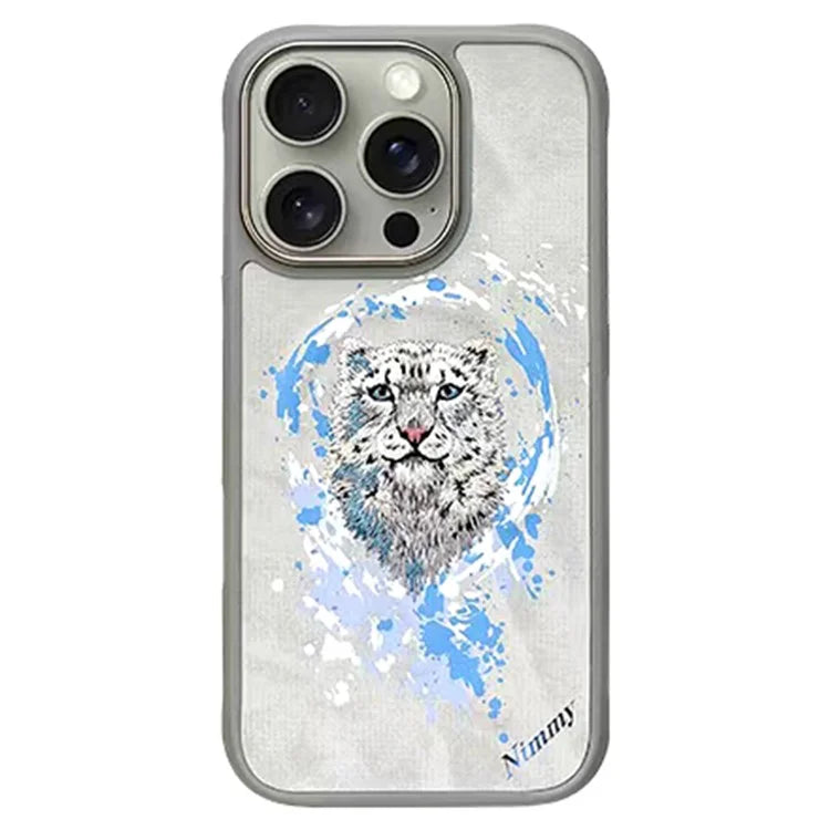 NIMMY For iPhone 16 Pro Case Embroidery Pattern Anti-Scratch Phone Cover