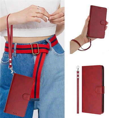 For Samsung Galaxy A16 5G Case RFID Blocking Wallet Leather Phone Cover with Strap