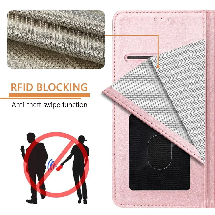 For Samsung Galaxy A16 5G Case RFID Blocking Wallet Leather Phone Cover with Strap