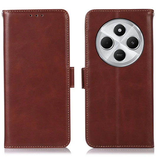 For Xiaomi Redmi 14C 4G Case RFID Blocking Genuine Cow Leather Wallet Phone Cover