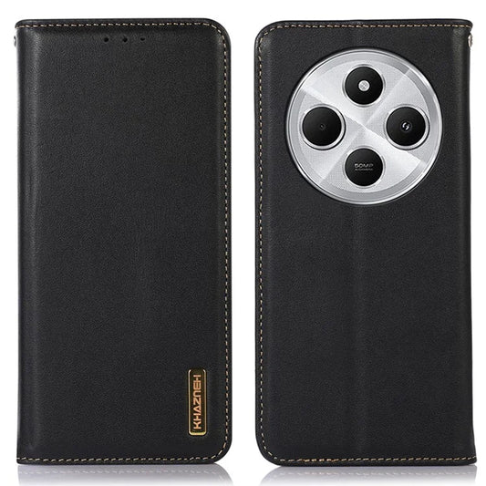 KHAZNEH For Xiaomi Redmi 14C 4G Case Genuine Cow Leather Wallet Phone Cover Nappa Texture