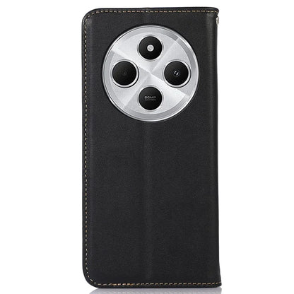 KHAZNEH For Xiaomi Redmi 14C 4G Case Genuine Cow Leather Wallet Phone Cover Nappa Texture