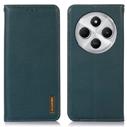 KHAZNEH For Xiaomi Redmi 14C 4G Case Genuine Cow Leather Wallet Phone Cover Nappa Texture