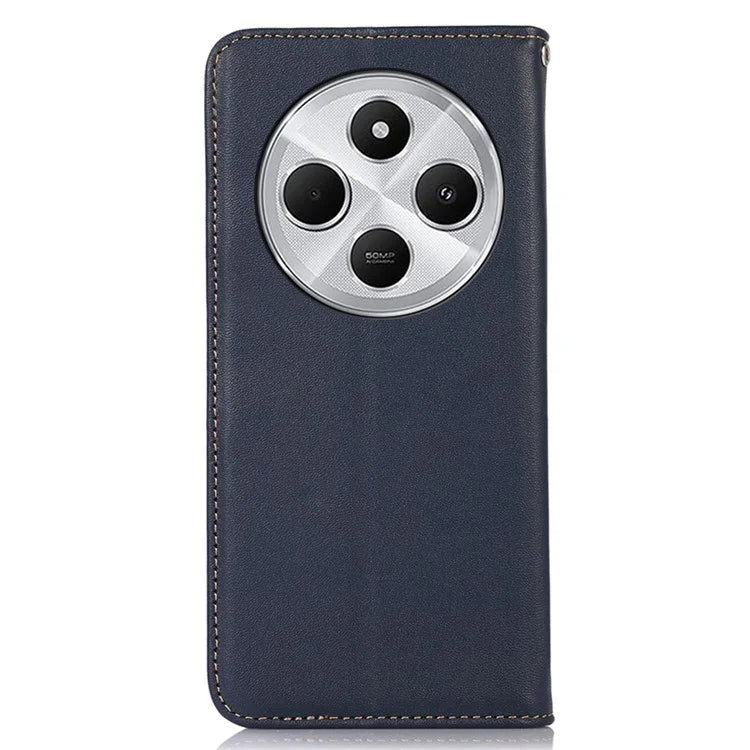 KHAZNEH For Xiaomi Redmi 14C 4G Case Genuine Cow Leather Wallet Phone Cover Nappa Texture