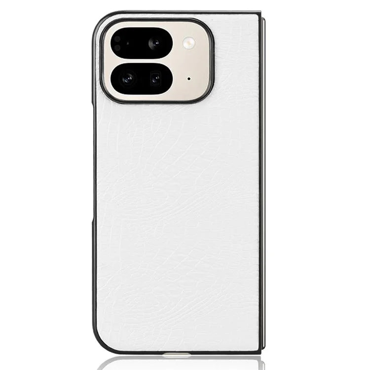 For Google Pixel 9 Pro Fold 5G Case Crocodile Texture Leather Coated Hard PC Phone Cover