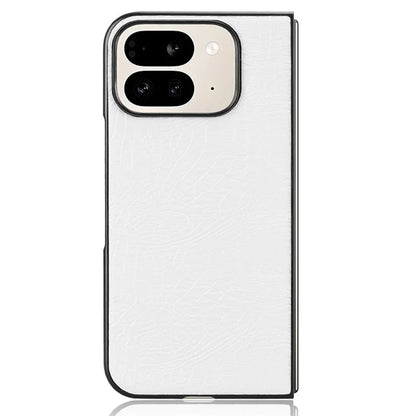 For Google Pixel 9 Pro Fold 5G Case Crocodile Texture Leather Coated Hard PC Phone Cover