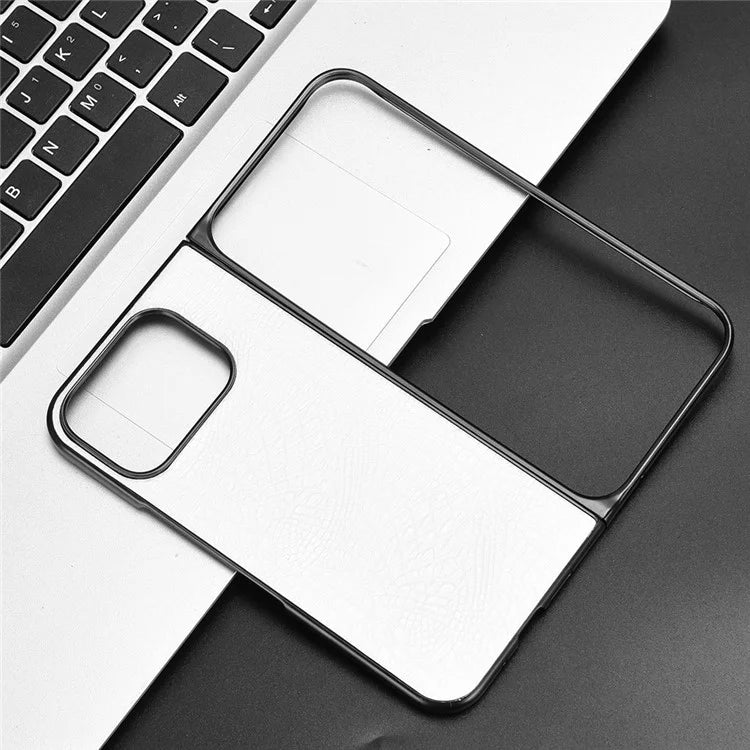 For Google Pixel 9 Pro Fold 5G Case Crocodile Texture Leather Coated Hard PC Phone Cover