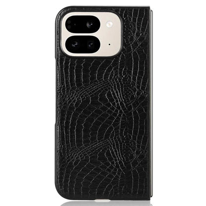 For Google Pixel 9 Pro Fold 5G Case Crocodile Texture Leather Coated Hard PC Phone Cover