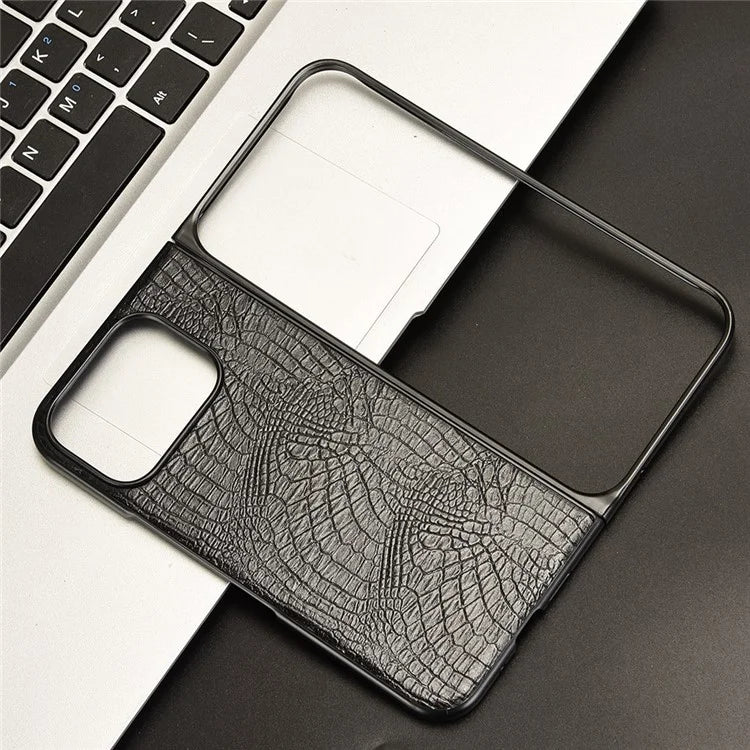 For Google Pixel 9 Pro Fold 5G Case Crocodile Texture Leather Coated Hard PC Phone Cover