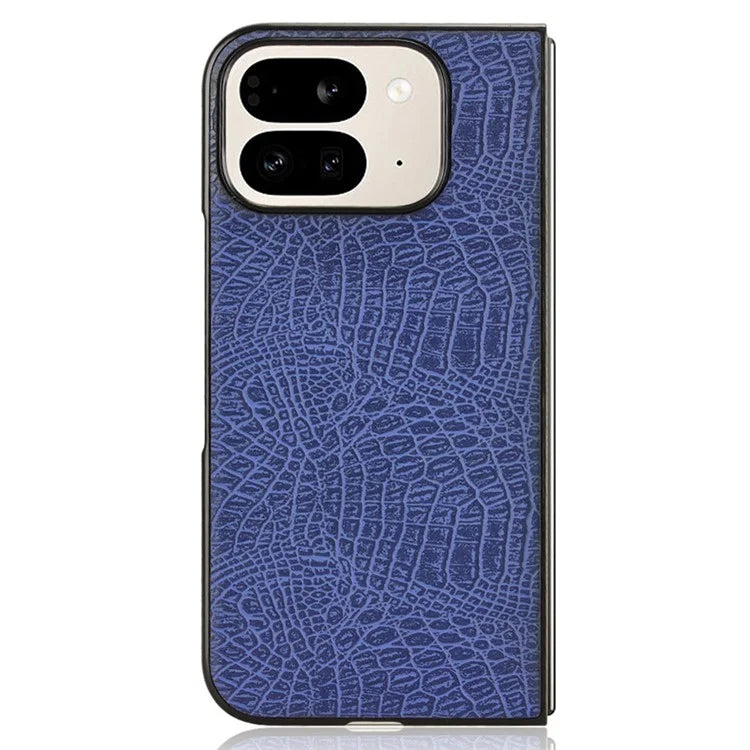 For Google Pixel 9 Pro Fold 5G Case Crocodile Texture Leather Coated Hard PC Phone Cover