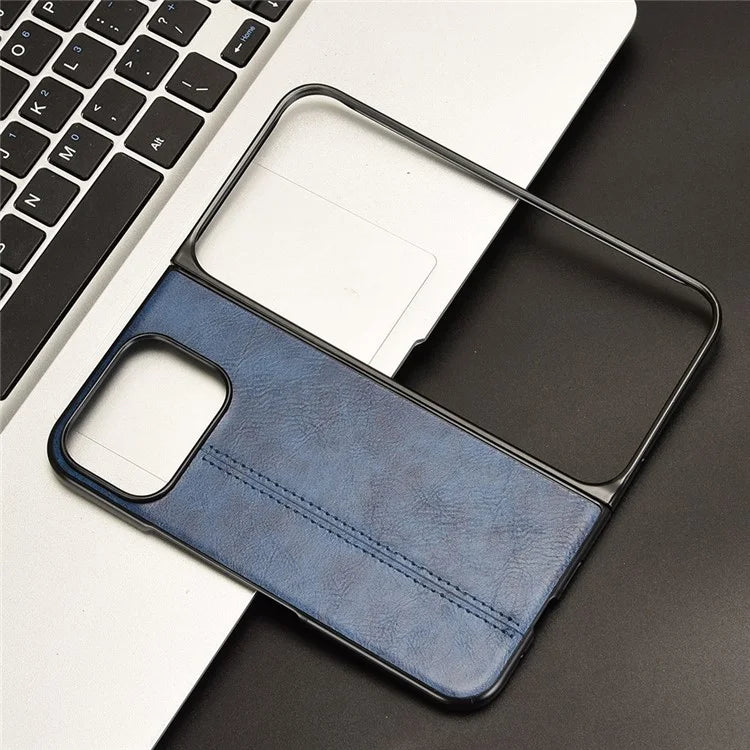 For Google Pixel 9 Pro Fold 5G Case Cowhide Texture Leather+PC Phone Cover Stitching Lines