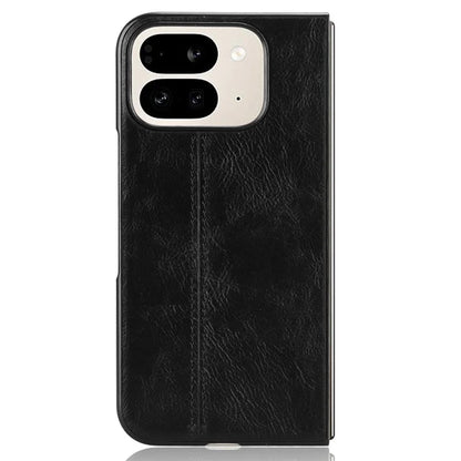 For Google Pixel 9 Pro Fold 5G Case Cowhide Texture Leather+PC Phone Cover Stitching Lines