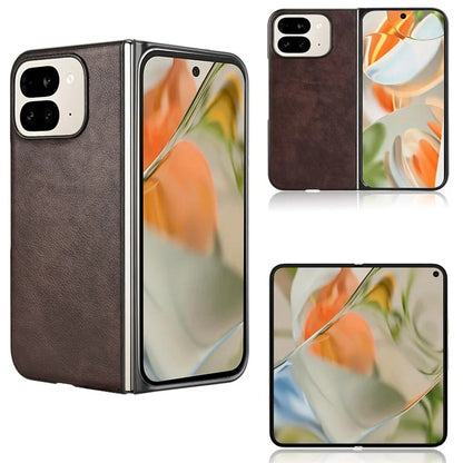For Google Pixel 9 Pro Fold 5G Case Litchi Texture PU Leather + PC Phone Cover