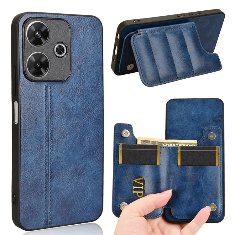 For Xiaomi Redmi 13 5G / 4G Case Leather+TPU+PC Phone Cover Stitching Line