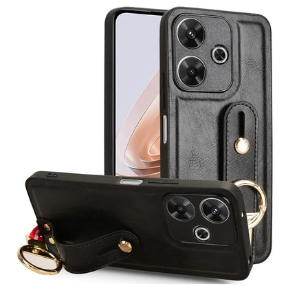 For Xiaomi Redmi 13 5G / 4G Case Wristband Kickstand Leather+PC+TPU Phone Cover with Bottle Opener