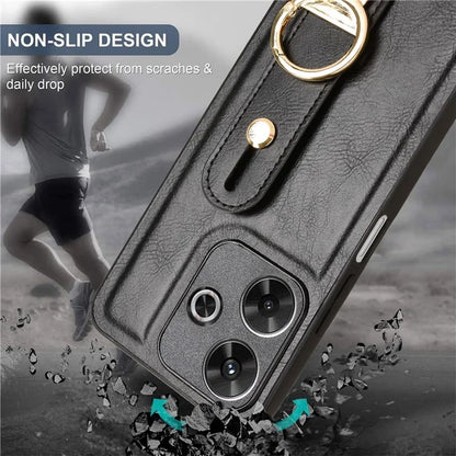 For Xiaomi Redmi 13 5G / 4G Case Wristband Kickstand Leather+PC+TPU Phone Cover with Bottle Opener