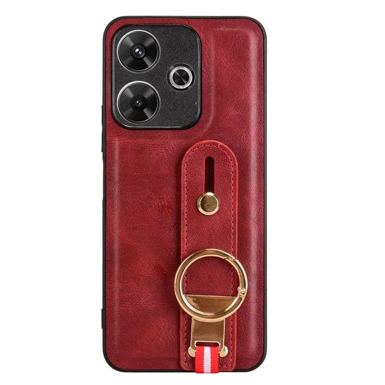 For Xiaomi Redmi 13 5G / 4G Case Wristband Kickstand Leather+PC+TPU Phone Cover with Bottle Opener