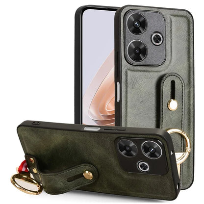 For Xiaomi Redmi 13 5G / 4G Case Wristband Kickstand Leather+PC+TPU Phone Cover with Bottle Opener