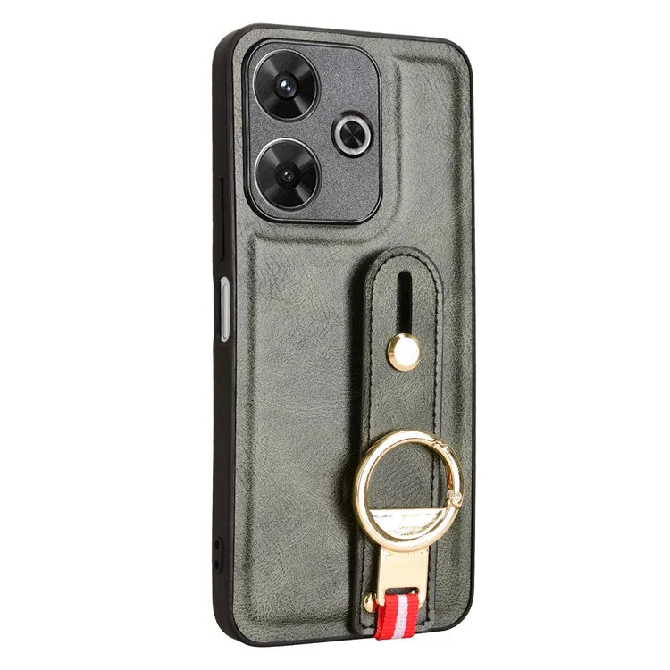 For Xiaomi Redmi 13 5G / 4G Case Wristband Kickstand Leather+PC+TPU Phone Cover with Bottle Opener
