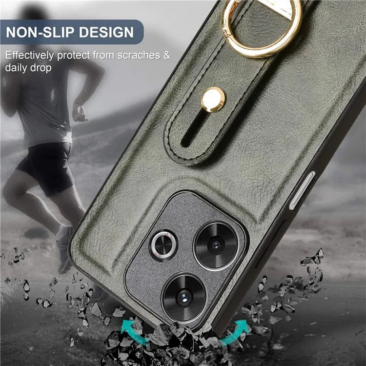 For Xiaomi Redmi 13 5G / 4G Case Wristband Kickstand Leather+PC+TPU Phone Cover with Bottle Opener