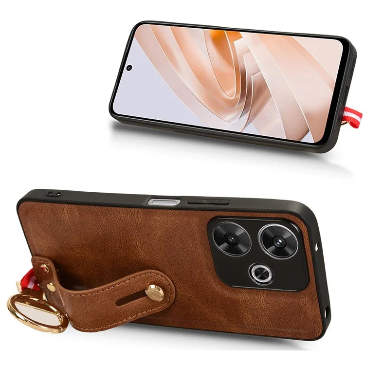 For Xiaomi Redmi 13 5G / 4G Case Wristband Kickstand Leather+PC+TPU Phone Cover with Bottle Opener
