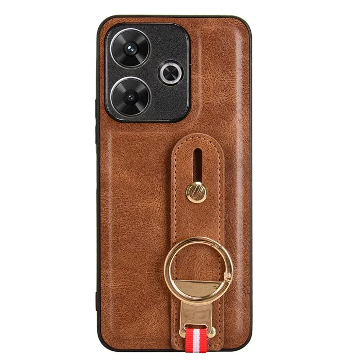 For Xiaomi Redmi 13 5G / 4G Case Wristband Kickstand Leather+PC+TPU Phone Cover with Bottle Opener