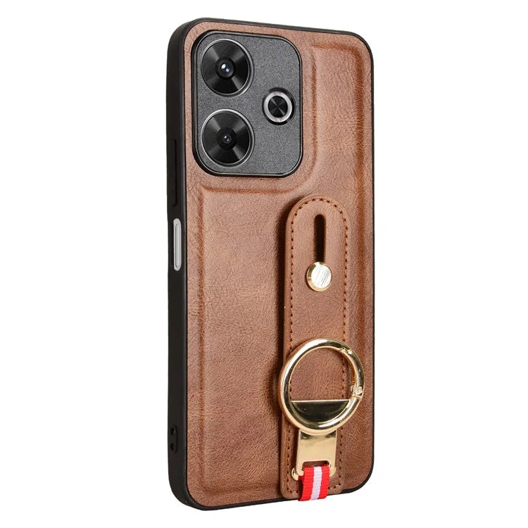 For Xiaomi Redmi 13 5G / 4G Case Wristband Kickstand Leather+PC+TPU Phone Cover with Bottle Opener