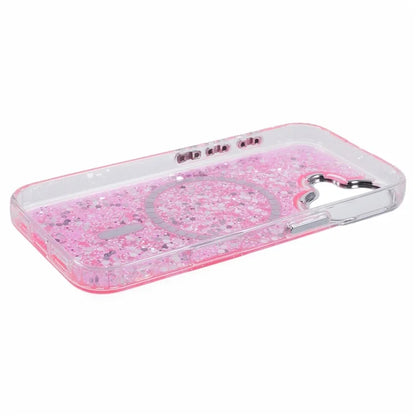 For iPhone 16 Case Compatible with MagSafe Glitter Sequin Epoxy TPU+Acrylic Phone Cover
