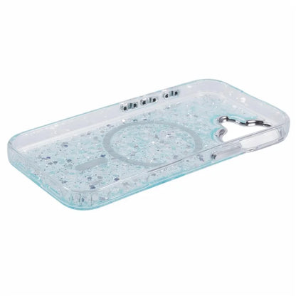For iPhone 16 Case Compatible with MagSafe Glitter Sequin Epoxy TPU+Acrylic Phone Cover