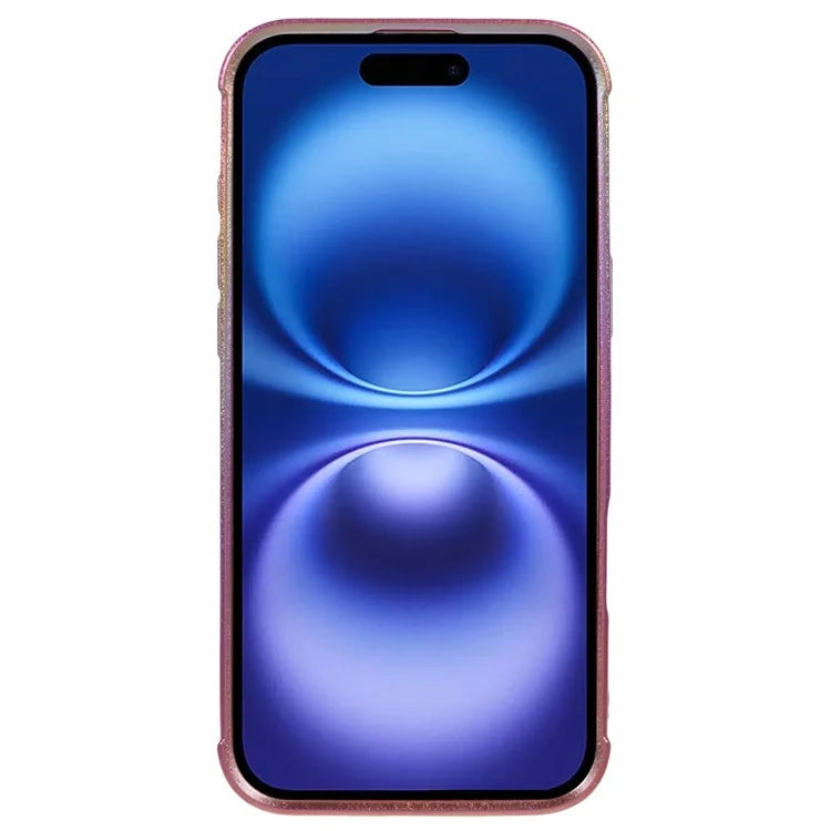For iPhone 16 Plus Case TPU Heart Pattern Iridescent Gradient Phone Cover