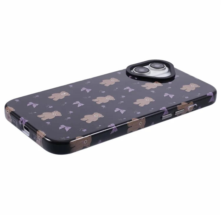 ARU For iPhone 16 Case Cartoon Pattern PC+TPU Noctilucent Phone Cover