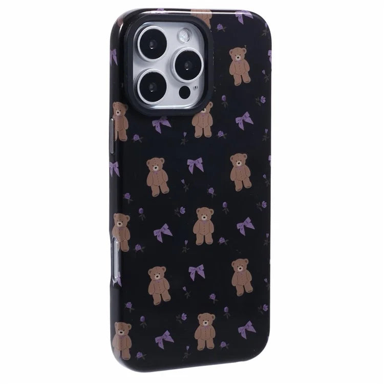 ARU For iPhone 16 Pro Case Cartoon Pattern PC+TPU Noctilucent Phone Cover