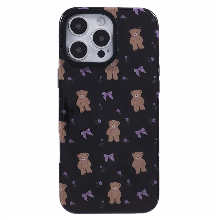 ARU For iPhone 16 Pro Case Cartoon Pattern PC+TPU Noctilucent Phone Cover