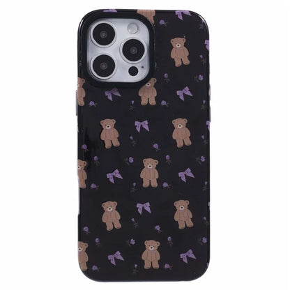 ARU For iPhone 16 Pro Case Cartoon Pattern PC+TPU Noctilucent Phone Cover