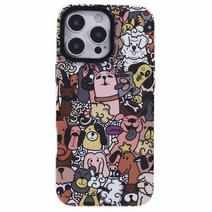 ARU For iPhone 16 Pro Case Cartoon Pattern PC+TPU Noctilucent Phone Cover
